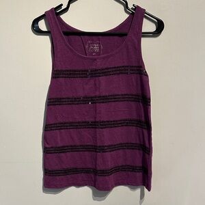 🌸Revolution Plum Tank Top with Ebony Stripes
